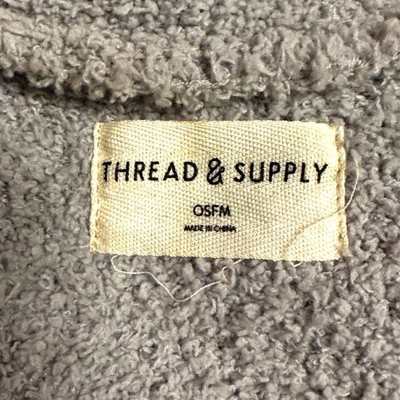 Thread & Supply OSFM Cozy Sherpa Open Cardigan With Pockets NWOT Warm Cozy Class - Picture 5 of 9